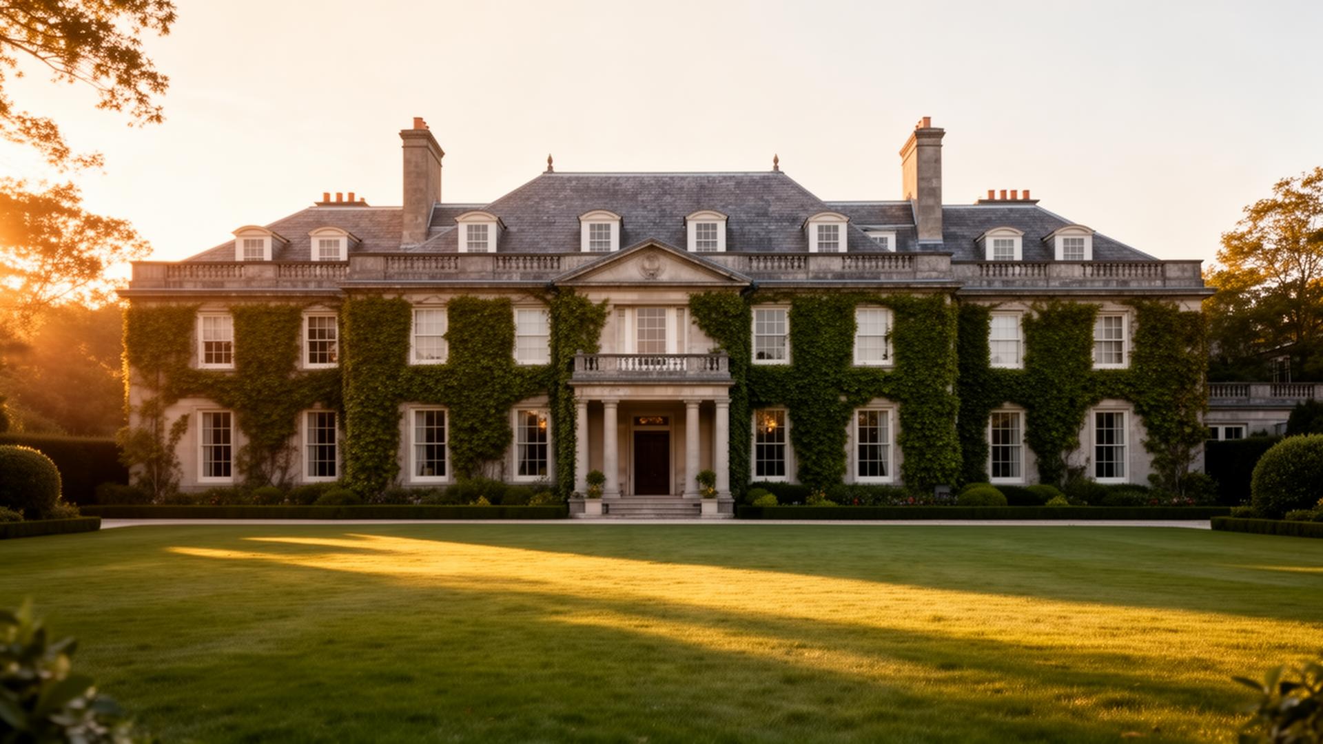 Grand North Shore estate at golden hour